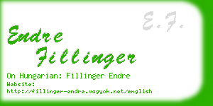endre fillinger business card
